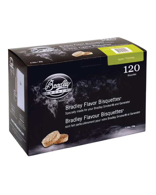 Bradley Smoker Apple Wood Bisquettes - 120 Pack 1 Bradley Smoker Apple Wood Bisquettes - 120 Pack