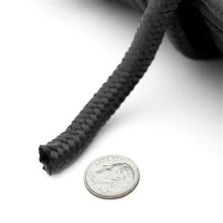 9mm (3/8") X 50' Nylon Braided Rope - Black 5 9mm (3/8") X 50' Nylon Braided Rope - Black -Outdoor Camping Sales 229B 4T