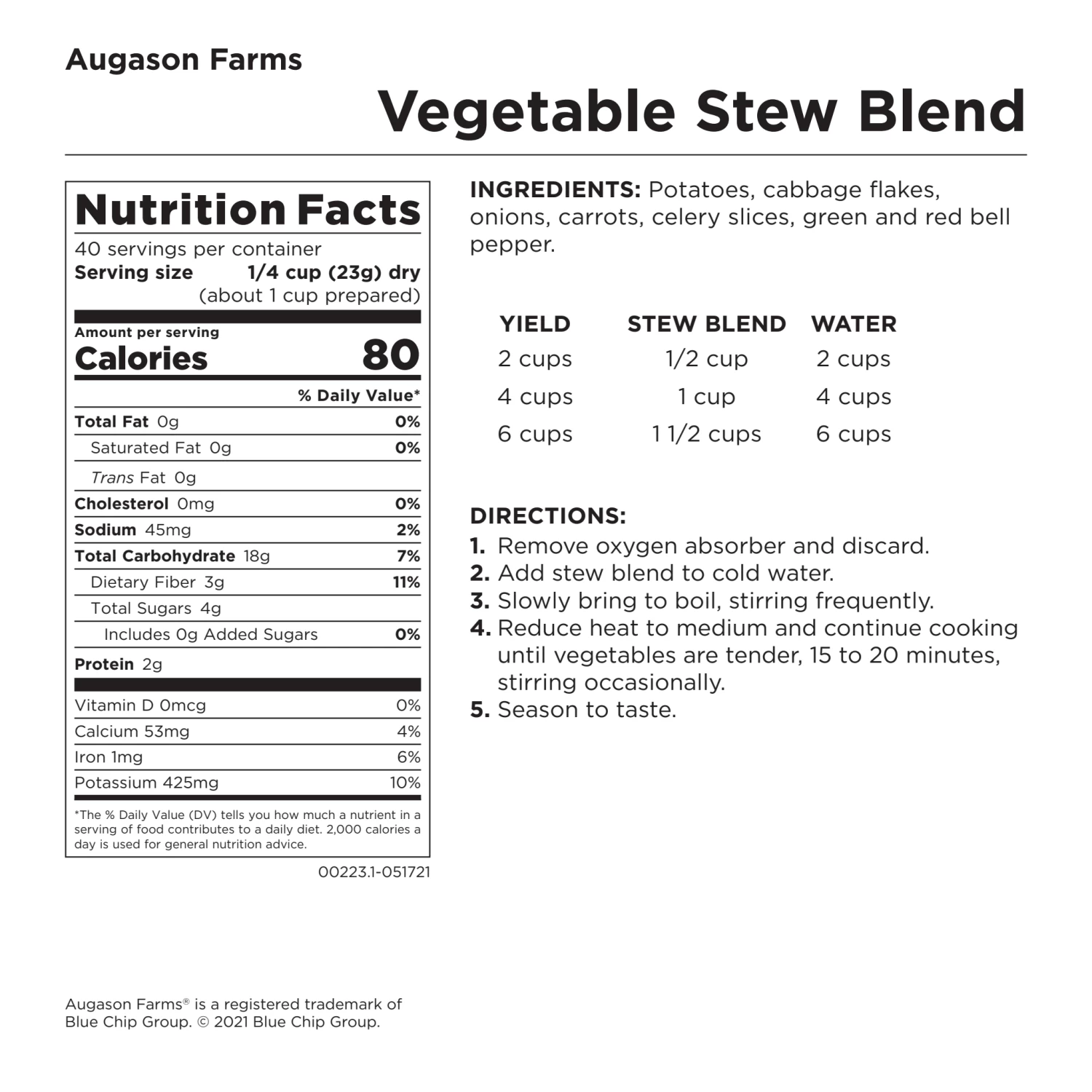 Augason Farms Vegetable Stew Blend #10 Can 12 Augason Farms Vegetable Stew Blend #10 Can - Image 12