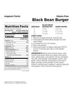 Augason Farms Black Bean Burger 6-Pack 18 Augason Farms Black Bean Burger 6-Pack -Outdoor Camping Sales 5 02328 4 600x800 d68ee8a5 efaa 4ad6 89c7 4f2e84d72777