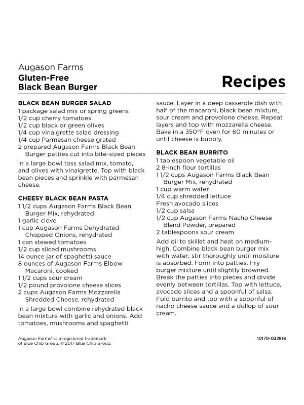 Augason Farms Black Bean Burger 6-Pack 4 Augason Farms Black Bean Burger 6-Pack - Image 4