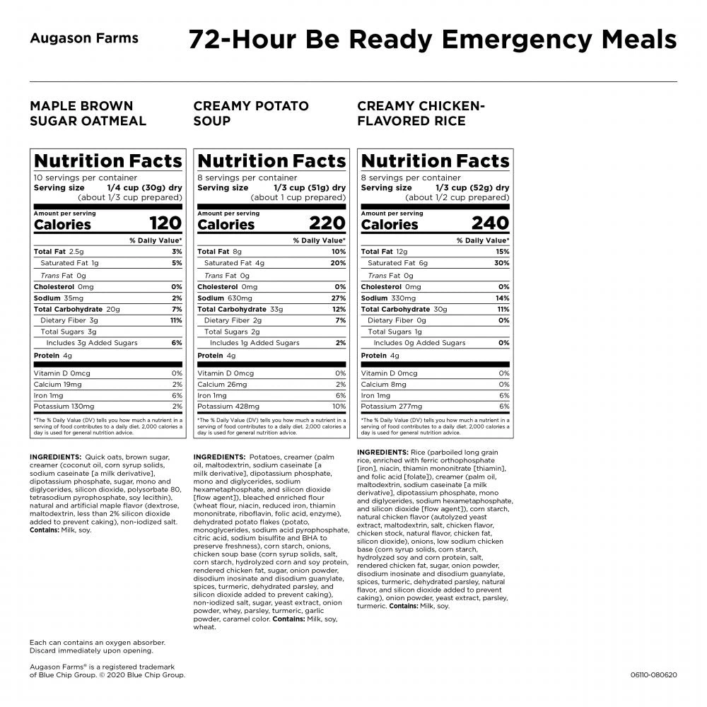 AUGASON FARMS 72-Hour 1-Person BE READY Emergency Meals (26 Servings - Single) 3 AUGASON FARMS 72-Hour 1-Person BE READY Emergency Meals (26 Servings - Single) - Image 3