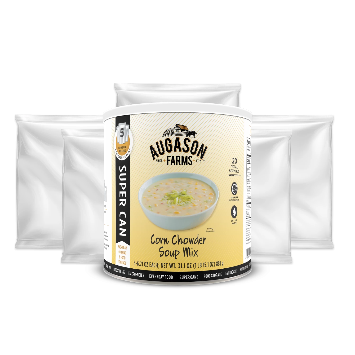 Augason Farms Corn Chowder Soup Super Can 3 Augason Farms Corn Chowder Soup Super Can - Image 3