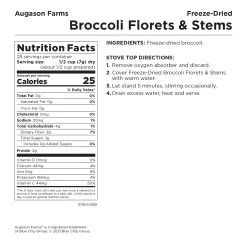 Augason Farms Freeze Dried Broccoli Florets & Stems #10 Can 10 Augason Farms Freeze Dried Broccoli Florets & Stems #10 Can -Outdoor Camping Sales 5 11158 4 Augason Farms Emergency Survival Food Freeze Dried Broccoli Floret 10 Can Good2GoCo