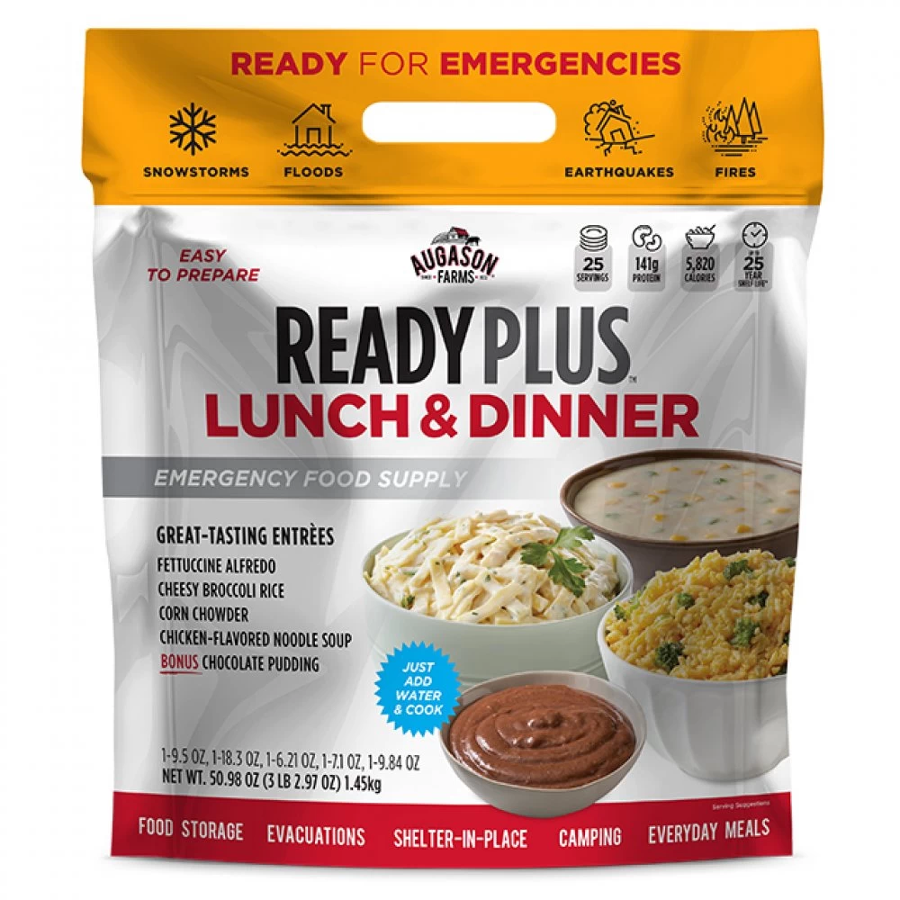 AUGASON FARMS READY PLUS Lunch & Dinner Emergency Food Supply (Single) 1 AUGASON FARMS READY PLUS Lunch & Dinner Emergency Food Supply (Single)