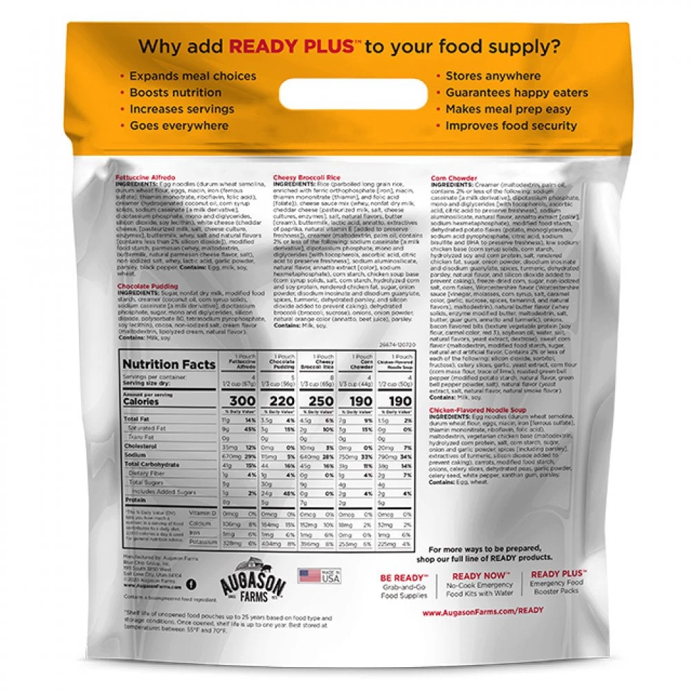 AUGASON FARMS READY PLUS Lunch & Dinner Emergency Food Supply (Single) 2 AUGASON FARMS READY PLUS Lunch & Dinner Emergency Food Supply (Single) - Image 2