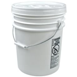 White Food Grade Bucket With Lid - 5 Gallon (6 Pack)