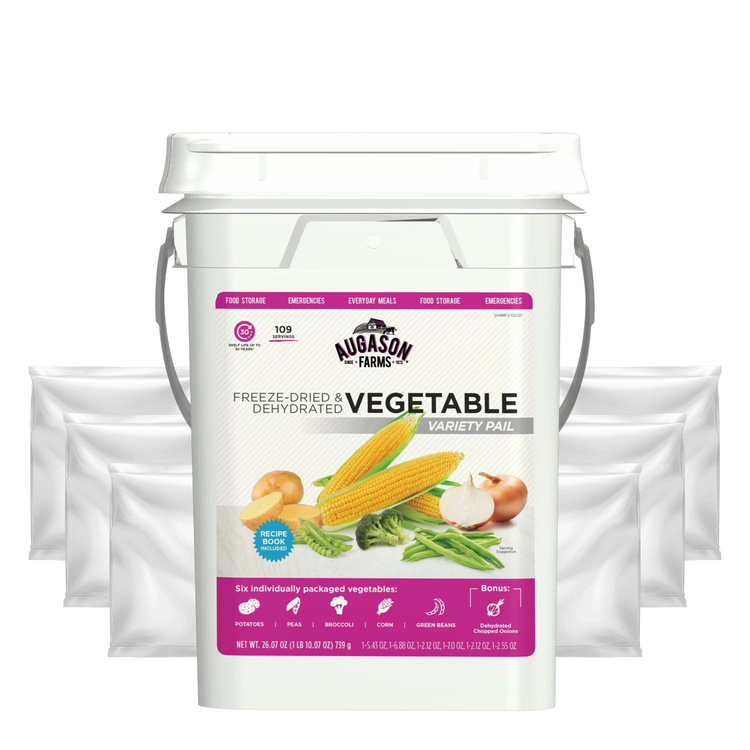 Augason Farms Freeze-Dried Vegetable Variety Pail 3 Augason Farms Freeze-Dried Vegetable Variety Pail - Image 3