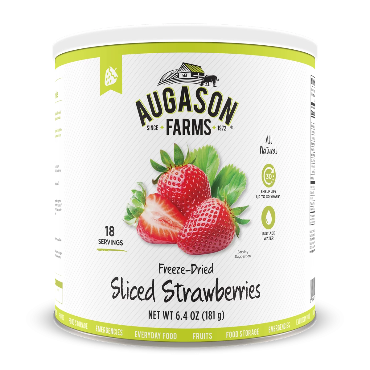 Augason Farms Freeze Dried Sliced Strawberries #10 Can 1 Augason Farms Freeze Dried Sliced Strawberries #10 Can