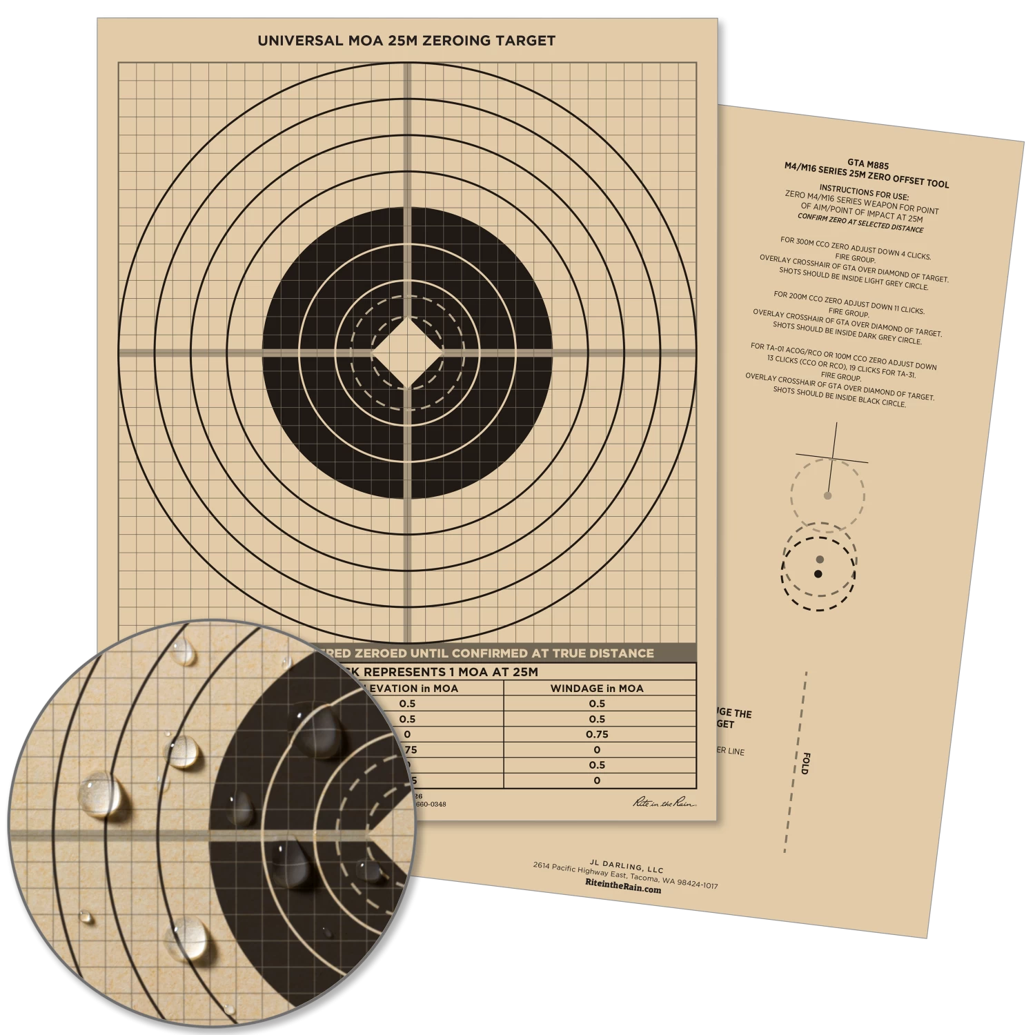 Rite In The Rain Weatherproof 25 Meter Target- 100 Pack 1 Rite In The Rain Weatherproof 25 Meter Target- 100 Pack