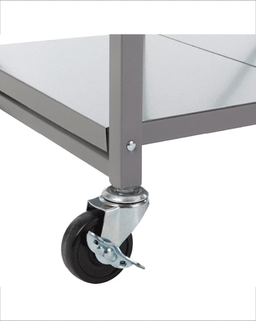 Bradley Wheeled Foldable Kitchen Cart With Wood Top 4 Bradley Wheeled Foldable Kitchen Cart With Wood Top - Image 4