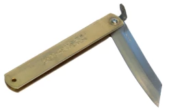 Gyokucho Blue Paper Steel HIGO Knife (120mm) Brass Handle