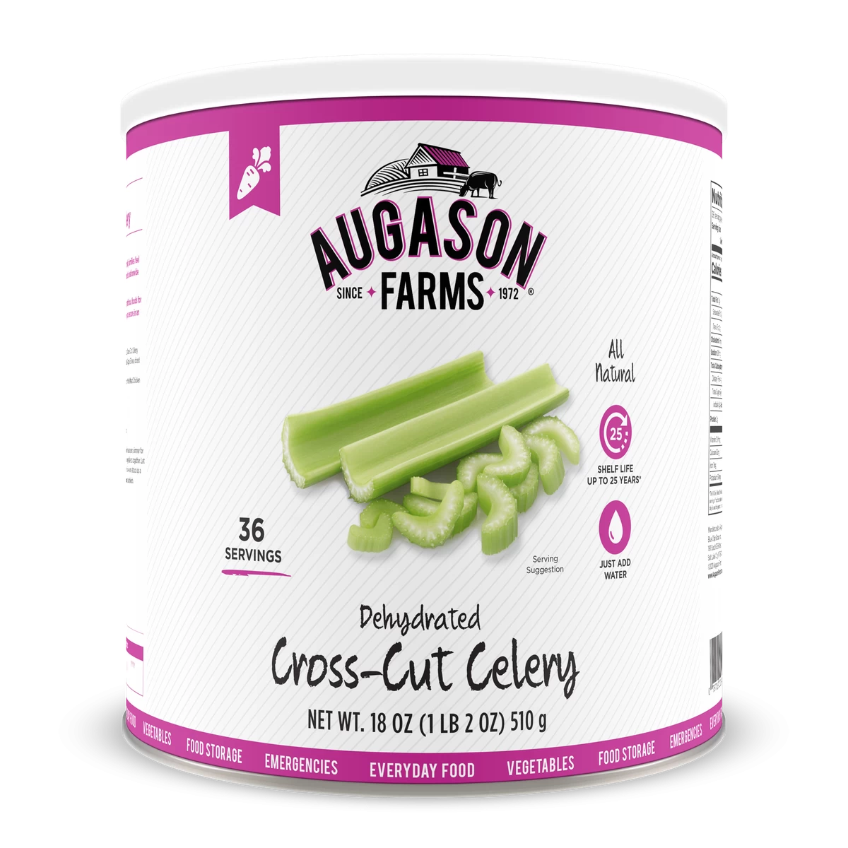 Augason Farms Dehydrated Cross Cut Celery #10 Can 1 Augason Farms Dehydrated Cross Cut Celery #10 Can