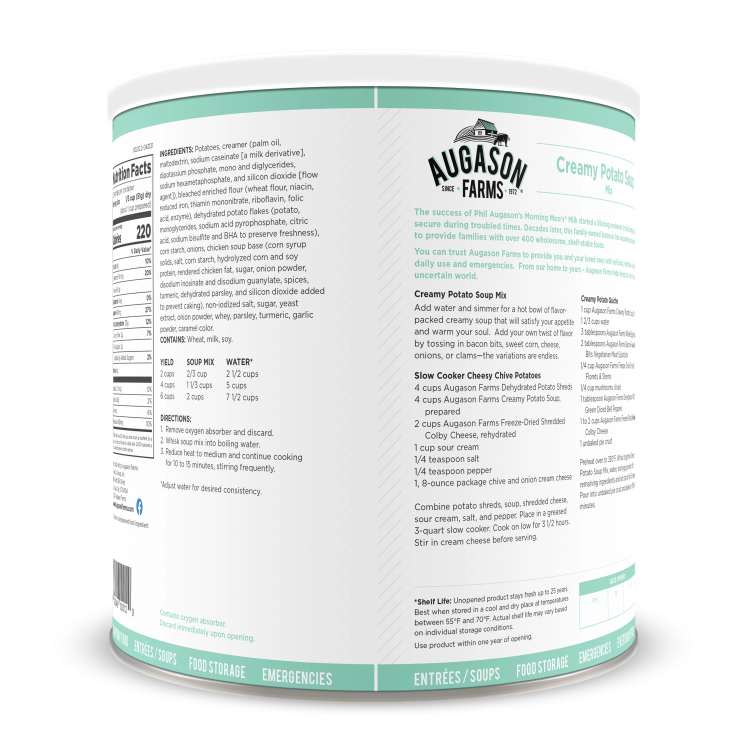 Augason Farms Creamy Potato Soup Mix #10 Can 2 Augason Farms Creamy Potato Soup Mix #10 Can - Image 2