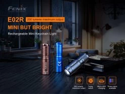 Fenix E02R Rechargeable 200 Lumen Keychain Light -Outdoor Camping Sales E02R E1