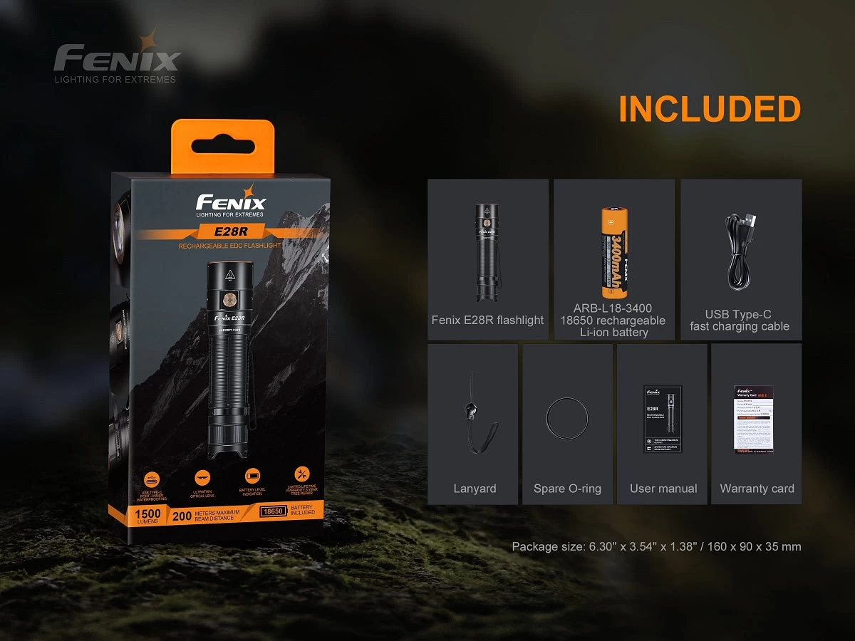 Fenix E28R 1500 Lumens Rechargeable Flashlight 3 Fenix E28R 1500 Lumens Rechargeable Flashlight - Image 3
