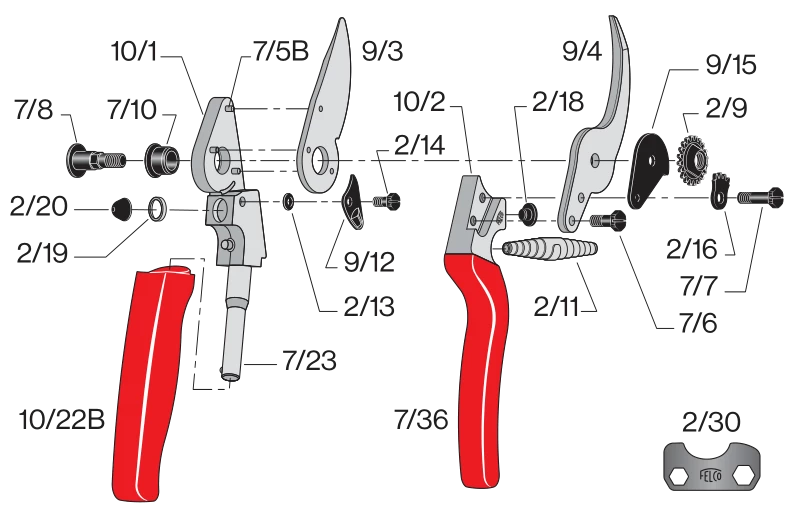 Felco 10 Left-Handed Ergonomic Pruning Shear 2 Felco 10 Left-Handed Ergonomic Pruning Shear - Image 2