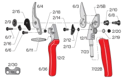 Felco 12 Ergonomic Pruning Shear -Outdoor Camping Sales FELCO12ReplacementPartsDiagram