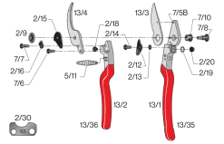 Felco 13 Ergonomic Pruning Shear 5 Felco 13 Ergonomic Pruning Shear -Outdoor Camping Sales FELCO13ReplacementPartsDiagram