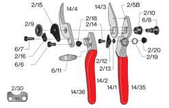 Felco 14 Ergonomic Pruning Shear -Outdoor Camping Sales FELCO14ReplacementPartsDiagram