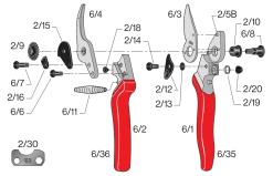 Felco 6 Ergonomic Pruning Shear -Outdoor Camping Sales FELCO6ReplacementPartsDiagram