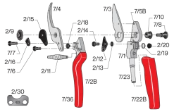 Felco 7 Revolving Handle Pruning Shear -Outdoor Camping Sales FELCO7ReplacementPartsDiagram