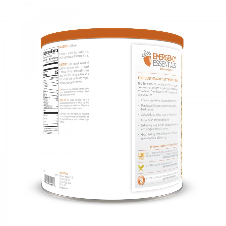 Emergency Essentials Freeze Dried Cauliflower #10 Can 2 Emergency Essentials Freeze Dried Cauliflower #10 Can - Image 2