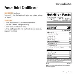 Emergency Essentials Freeze Dried Cauliflower #10 Can 7 Emergency Essentials Freeze Dried Cauliflower #10 Can -Outdoor Camping Sales FN C105 4CauliflowerNut 900x900 1