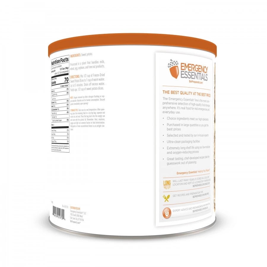 Emergency Essentials Freeze Dried Sweet Potato Dices With Peel Large Can 2 Emergency Essentials Freeze Dried Sweet Potato Dices With Peel Large Can - Image 2