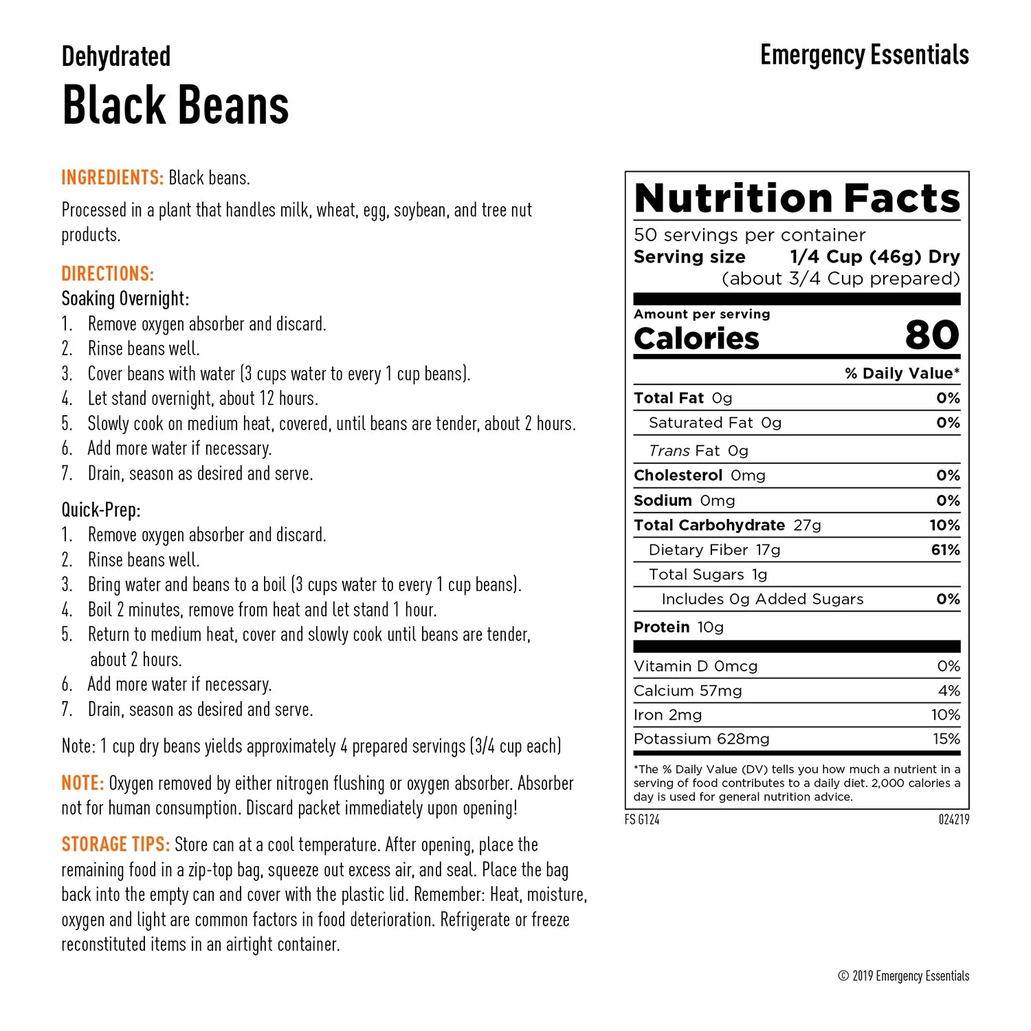 Emergency Essentials Black Beans Large Can 2 Emergency Essentials Black Beans Large Can - Image 2