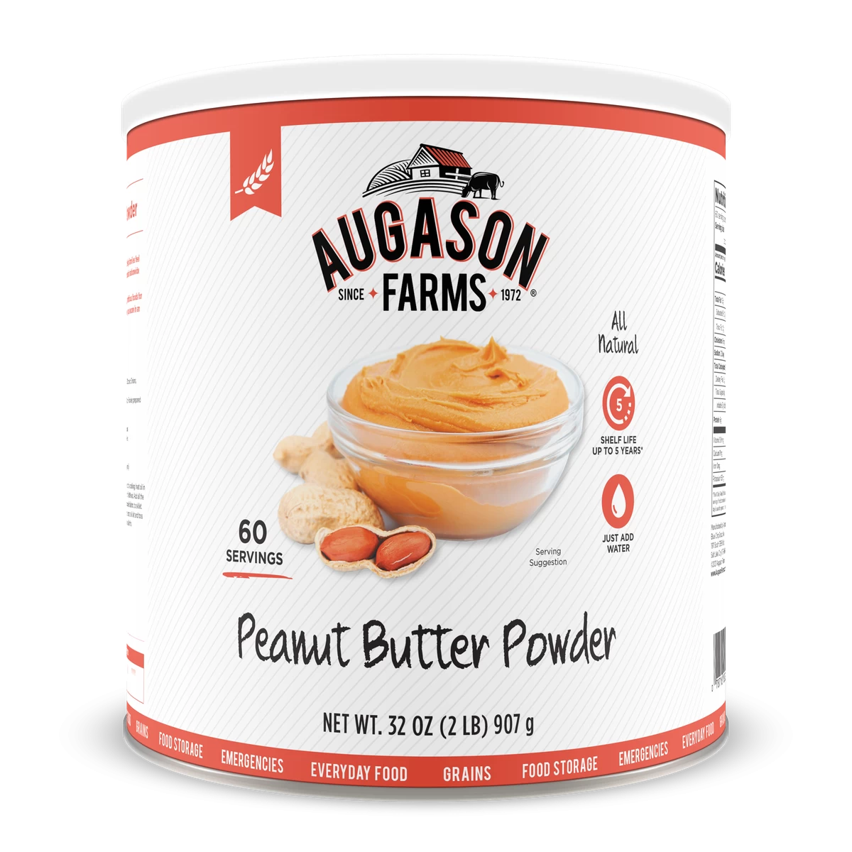 Augason Farms Dehydrated Peanut Butter Powder #10 Can 1 Augason Farms Dehydrated Peanut Butter Powder #10 Can