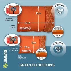 Klymit Drift Camp Pillow 20 Klymit Drift Camp Pillow -Outdoor Camping Sales Klymit Amazon DriftPillows Orange CarouselImages v1 04