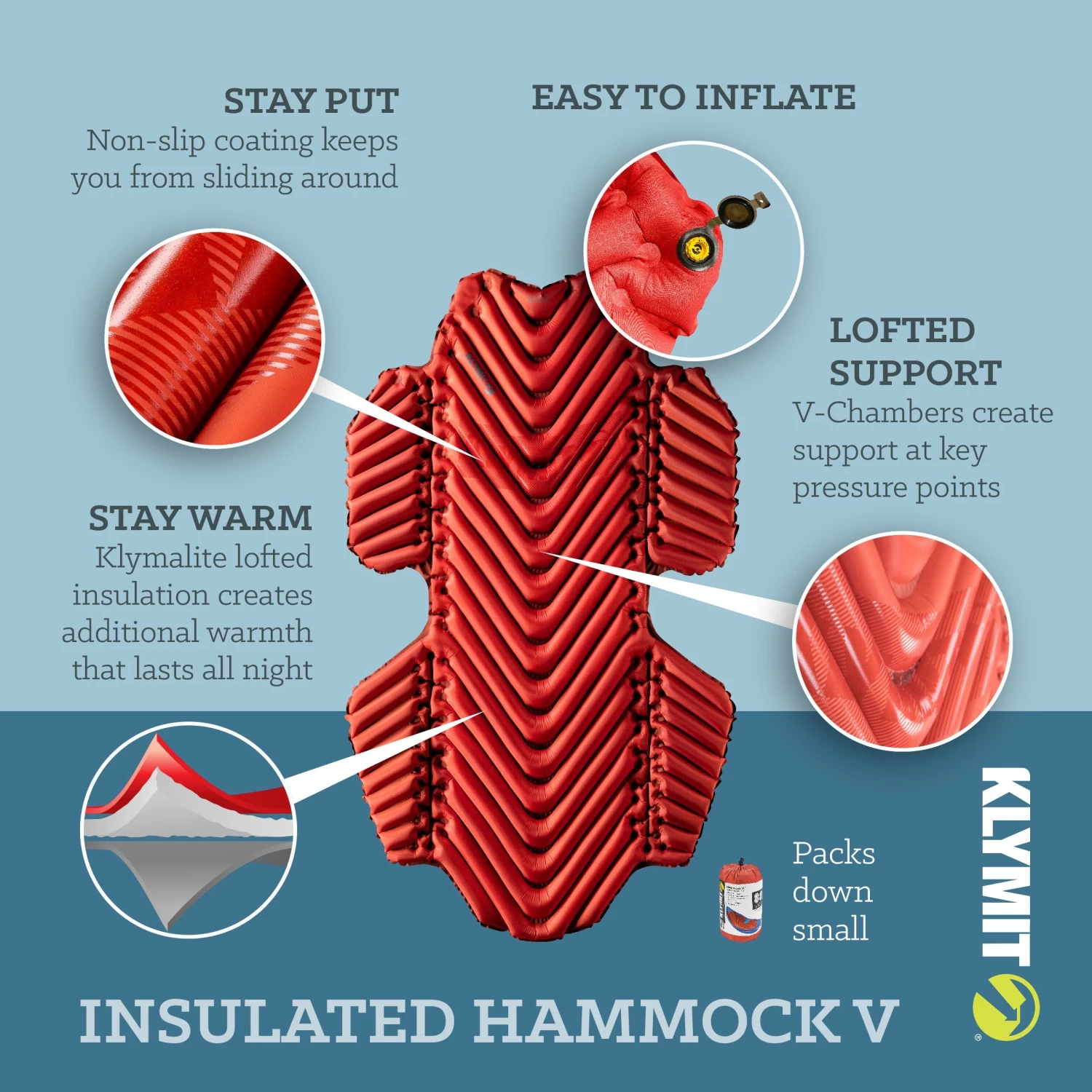 Klymit Insulated Hammock V Sleeping Pad 3 Klymit Insulated Hammock V Sleeping Pad - Image 3