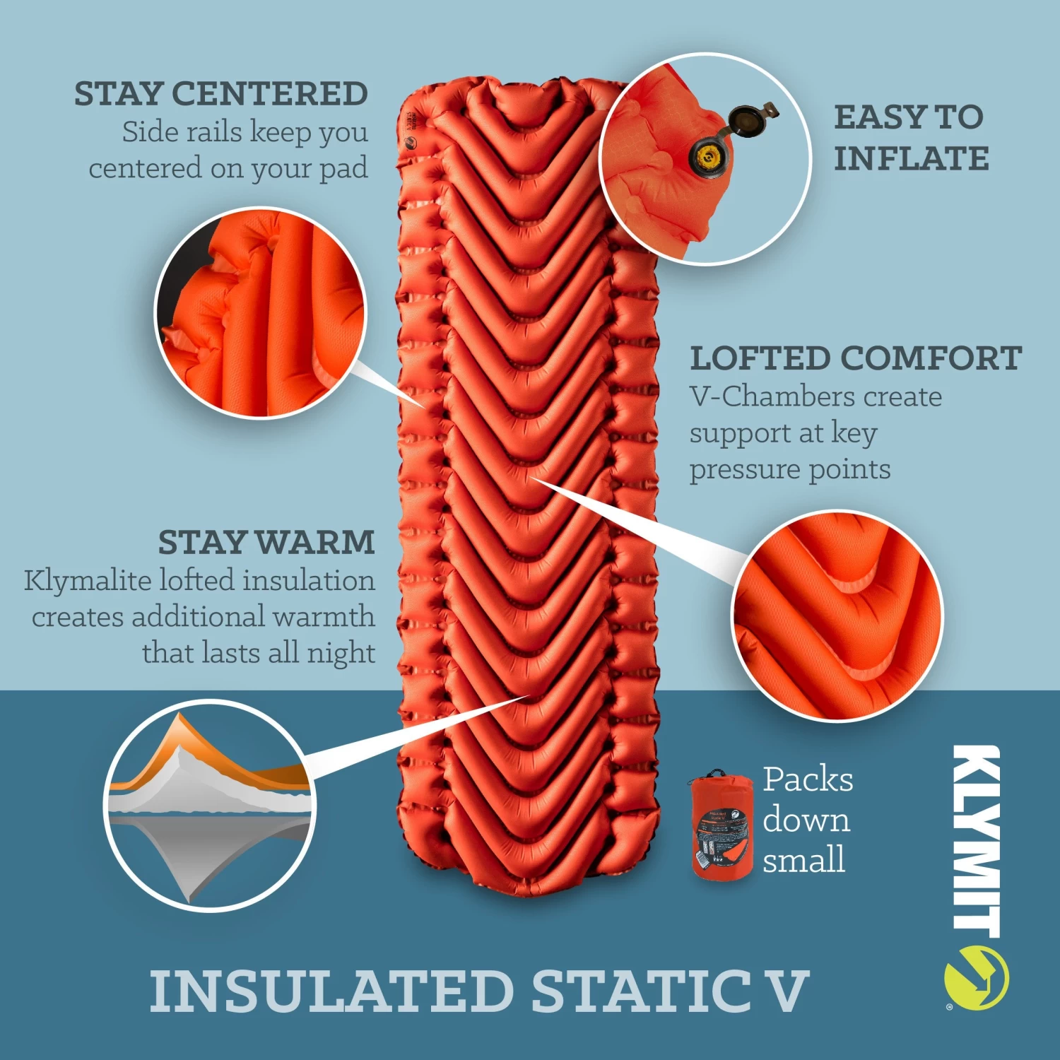 Klymit Insulated Static V Sleeping Pad 6 Klymit Insulated Static V Sleeping Pad - Image 6