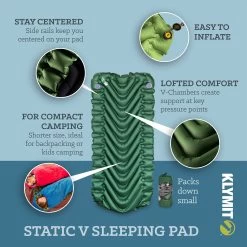 Klymit Static V Sleeping Pad - Short 12 Klymit Static V Sleeping Pad - Short -Outdoor Camping Sales Klymit Amazon StaticVShort CarouselImages v1 02