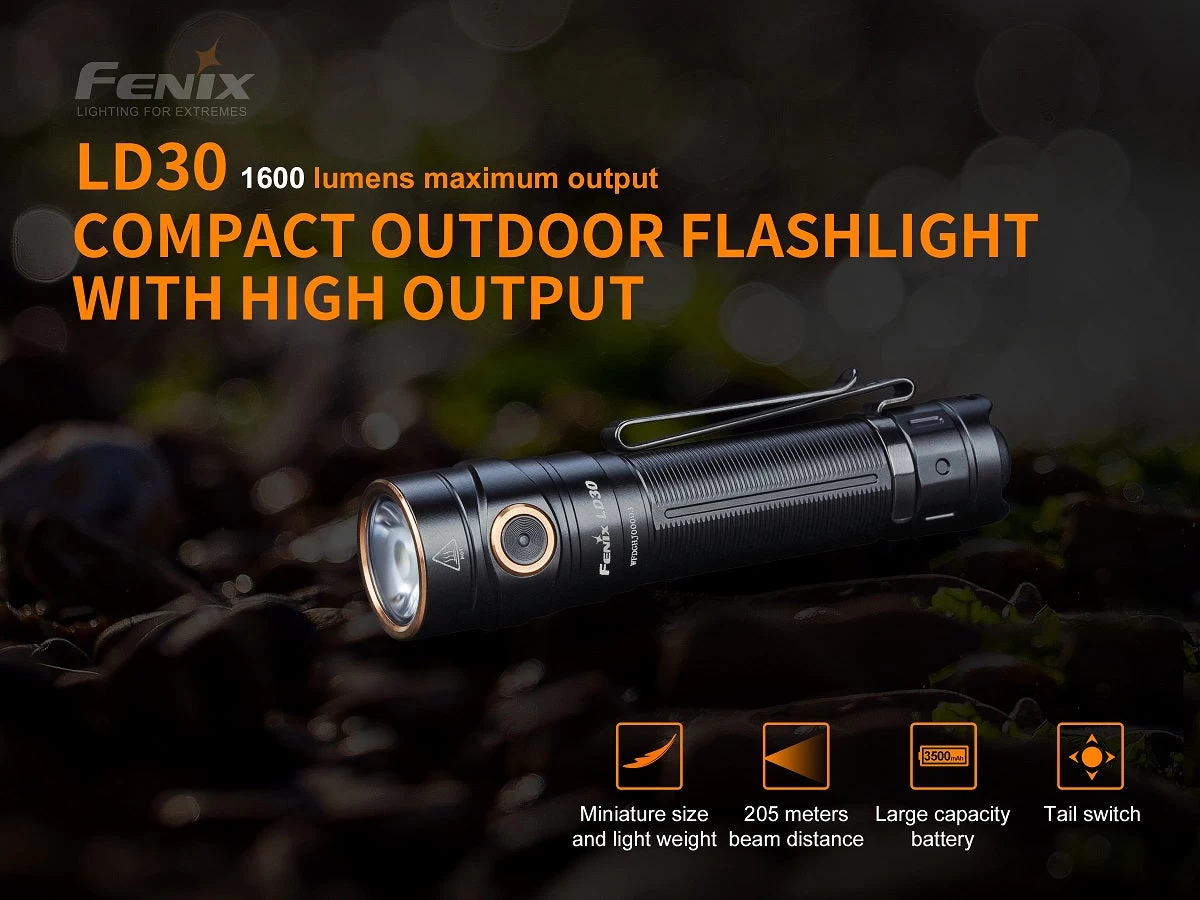 Fenix LD30 1600 Lumens Ultra-Compact Flashlight With Tail Switch 11 Fenix LD30 1600 Lumens Ultra-Compact Flashlight With Tail Switch - Image 11