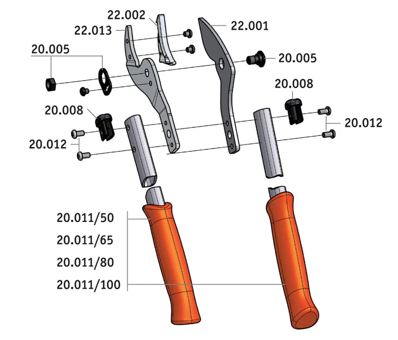 LOWE 22 Anvil Loppers With Curved Blade 4 LOWE 22 Anvil Loppers With Curved Blade - Image 4