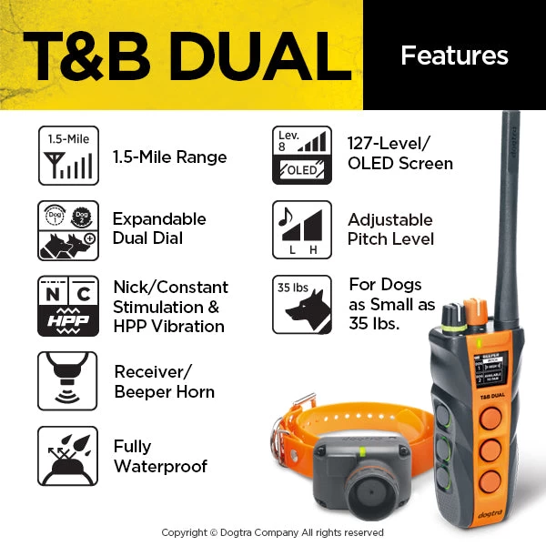 Dogtra T&B Dual 1-Dog Training And Beeper System 2 Dogtra T&B Dual 1-Dog Training And Beeper System - Image 2
