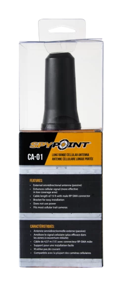 Spypoint Long Range Cellular Antenna -Outdoor Camping Sales Packaging CA 01 Back
