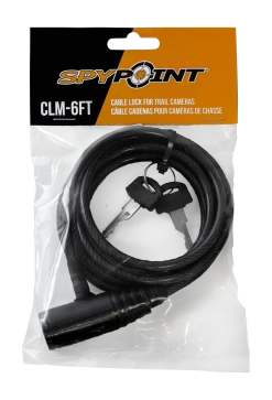Spypoint Cable Lock -Outdoor Camping Sales Packaging CLM 6FT Front v2