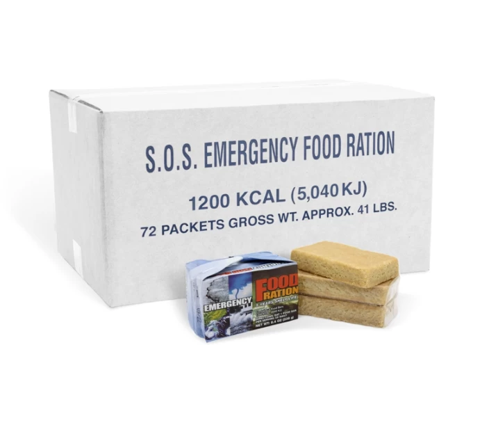 SOS Emergency Ration Bar Case 72 Rations - 1200 Kcal 1 SOS Emergency Ration Bar Case 72 Rations - 1200 Kcal