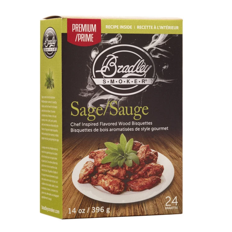 Bradley Smoker Premium Sage Flavour Wood Bisquettes - 24 Pack 1 Bradley Smoker Premium Sage Flavour Wood Bisquettes - 24 Pack