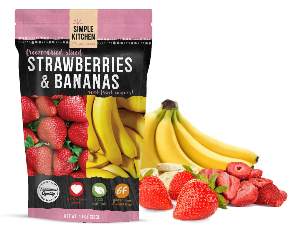 Simple Kitchen Freeze-Dried Strawberries & Bananas - 6 Pack 1 Simple Kitchen Freeze-Dried Strawberries & Bananas - 6 Pack