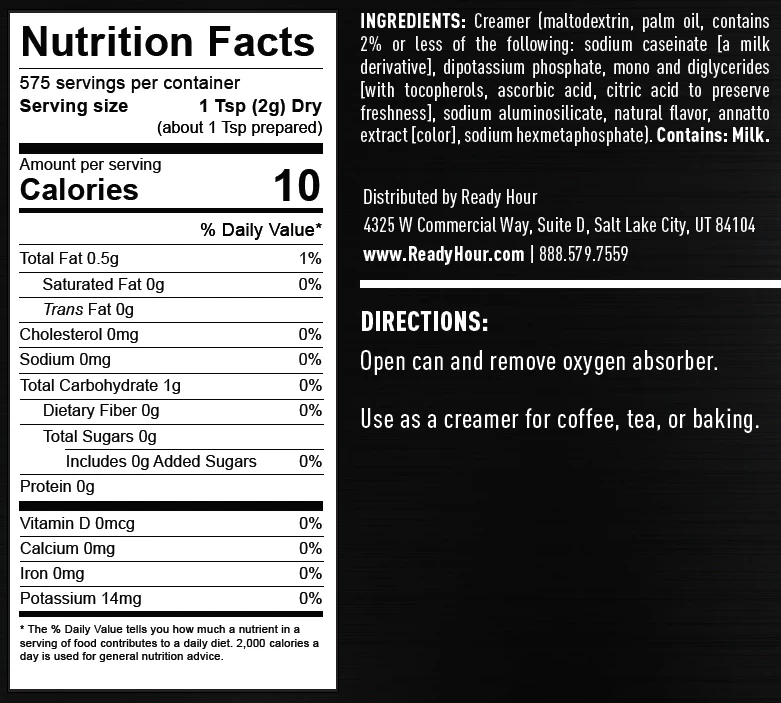 Ready Hour Coffee Creamer #10 Can 3 Ready Hour Coffee Creamer #10 Can - Image 3