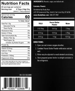 Ready Hour Peanut Butter Powder #10 Can -Outdoor Camping Sales Screenshot 2020 11 20ReadyHourPeanutButterPowder 65servings