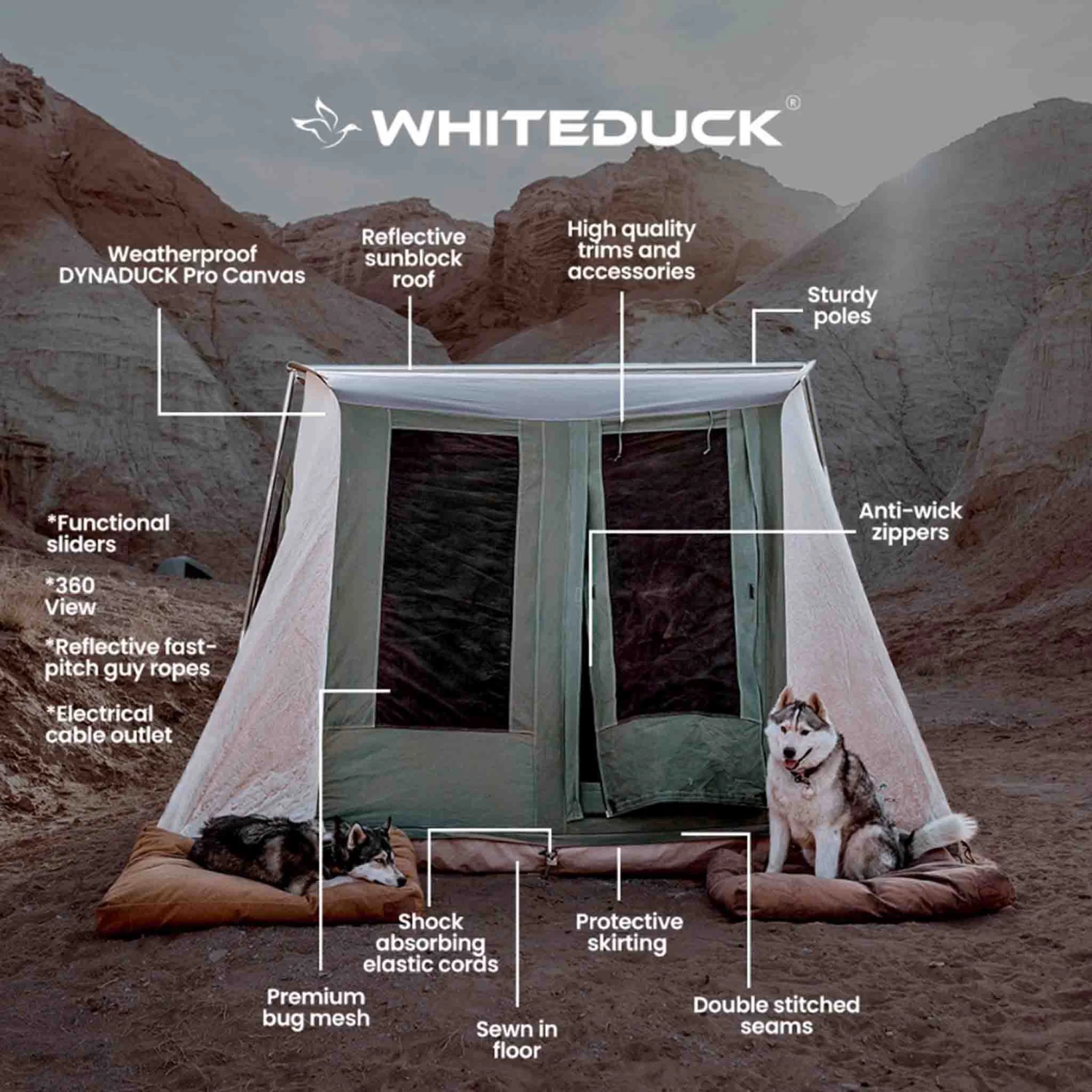 White Duck Prota Canvas Tent - 10ft X 14ft 3 White Duck Prota Canvas Tent - 10ft X 14ft - Image 3