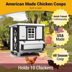 OverEZ Medium Farmhouse Coop - 10 Birds -Outdoor Camping Sales amazon image2 mediumcoop v2 f 72.jpg Good2goco