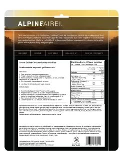 AlpineAire Creole Grilled Chicken Gumbo With Rice -Outdoor Camping Sales bu P4 JI Good2goco