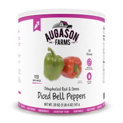 Augason Farms Dehydrated Diced Red & Green Bell Peppers #10 Can