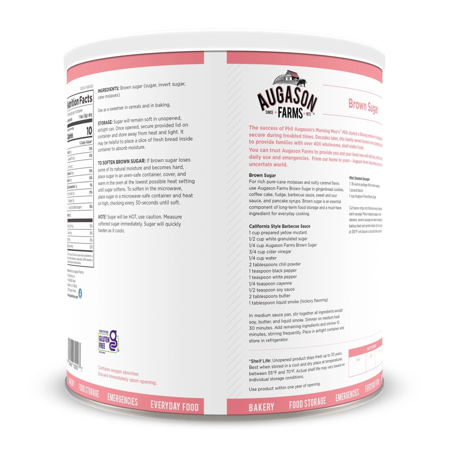 Augason Farms Brown Sugar #10 Can 2 Augason Farms Brown Sugar #10 Can - Image 2